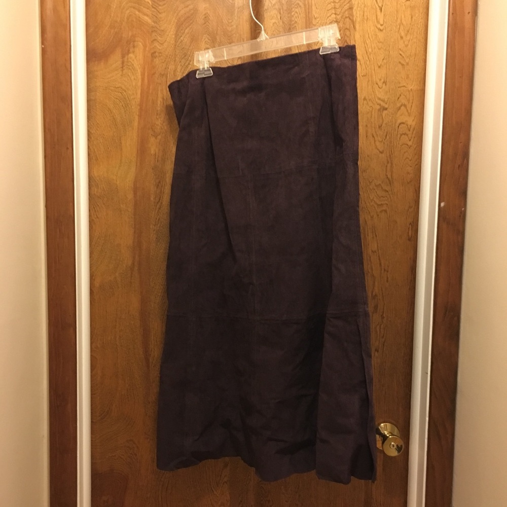 Full Length Real Suede Skirt